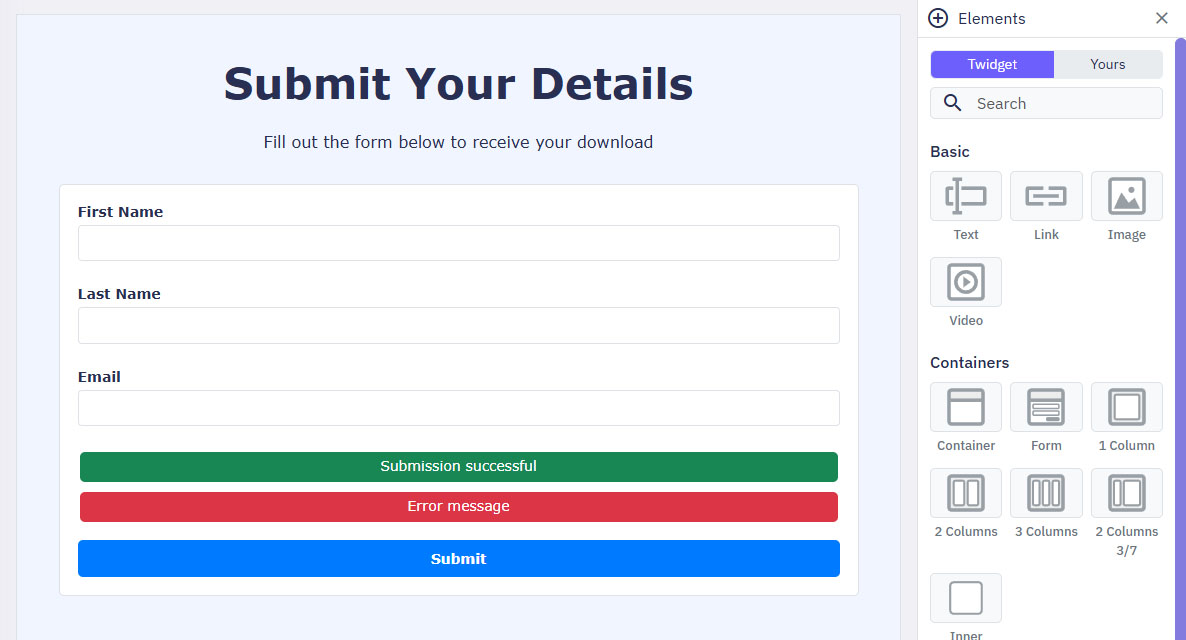 Twidget User Class