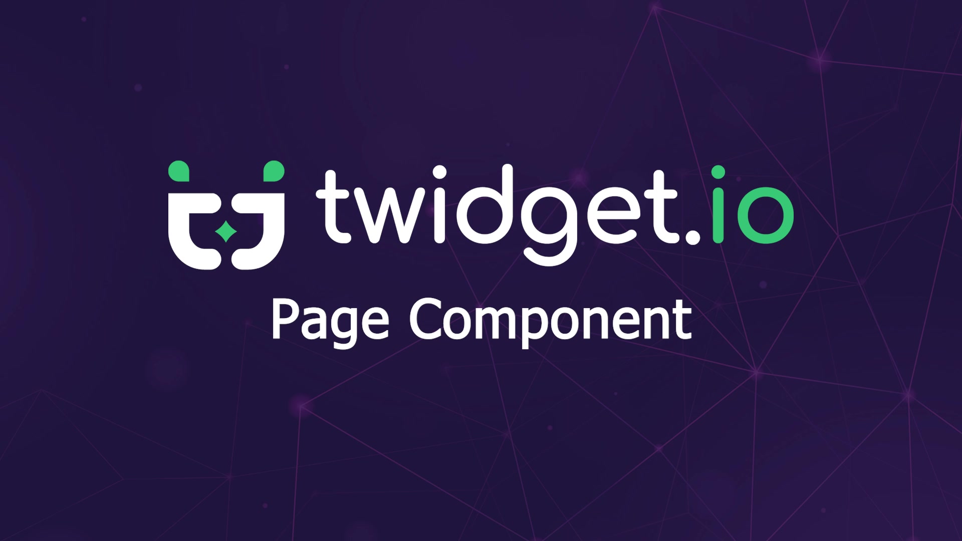 Page Components — Twidget video tutorial