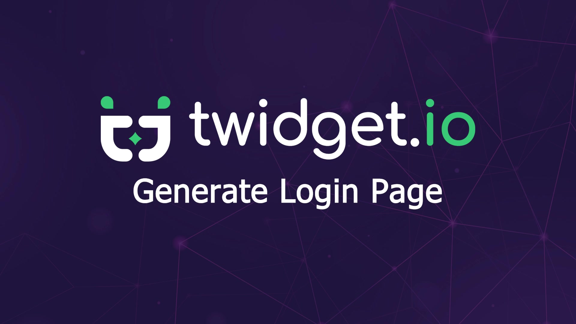 Generate Login Page — Twidget video tutorial