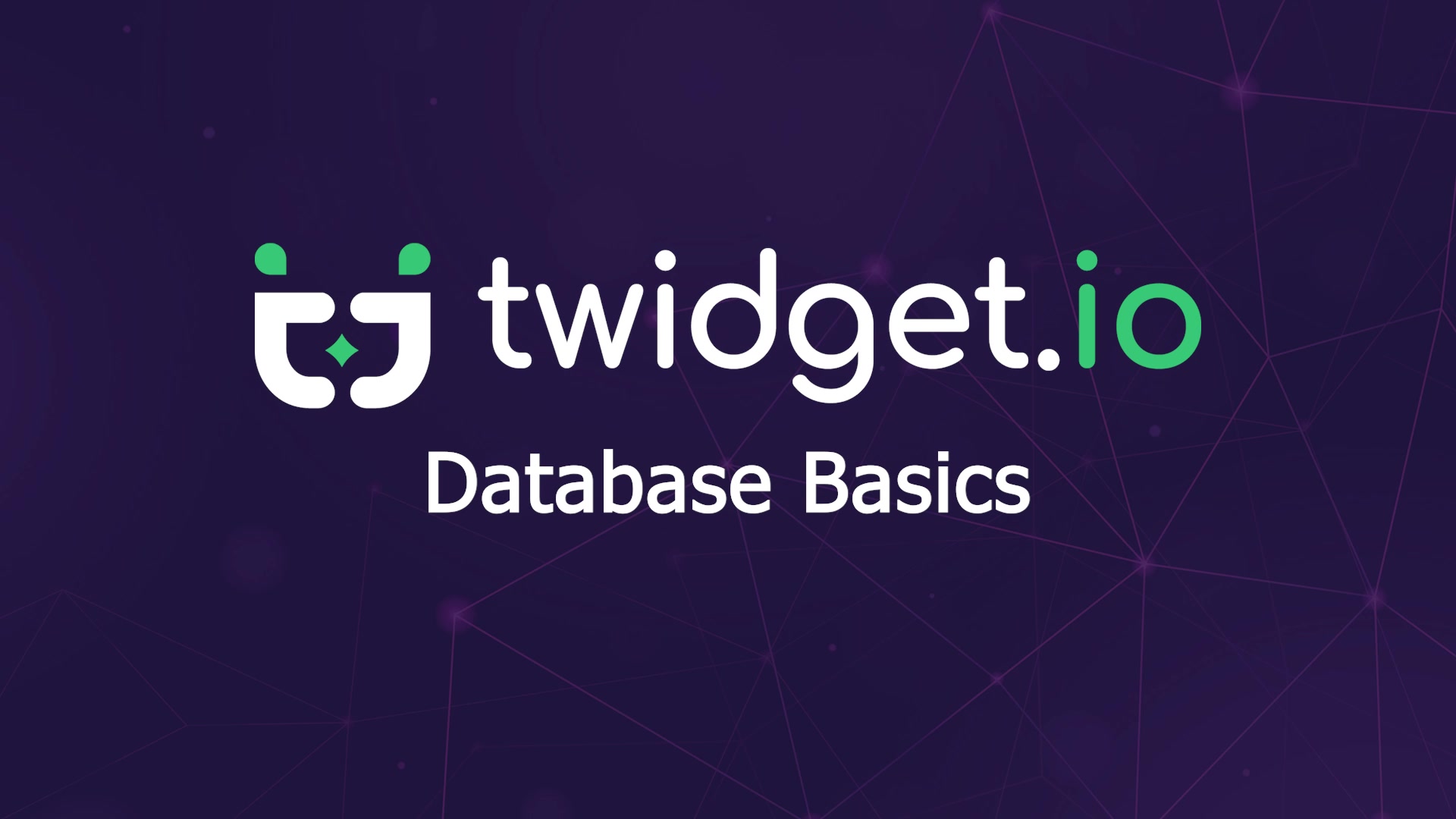 Database Basics — Twidget video tutorial
