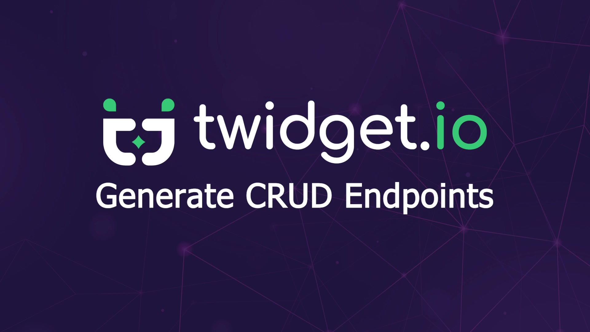 Generate CRUD Endpoints — Twidget video tutorial