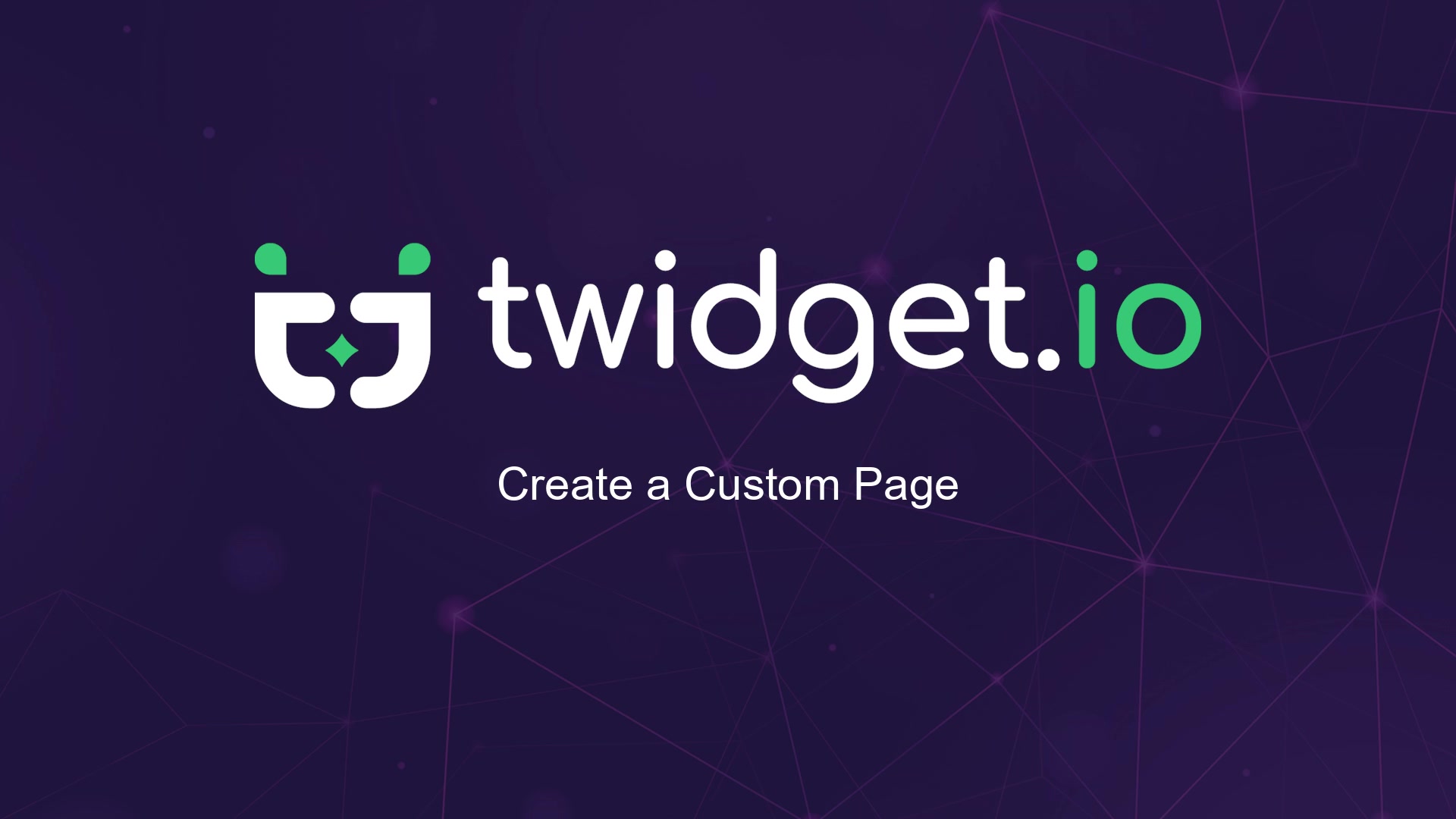 Create a Custom Page — Twidget video tutorial