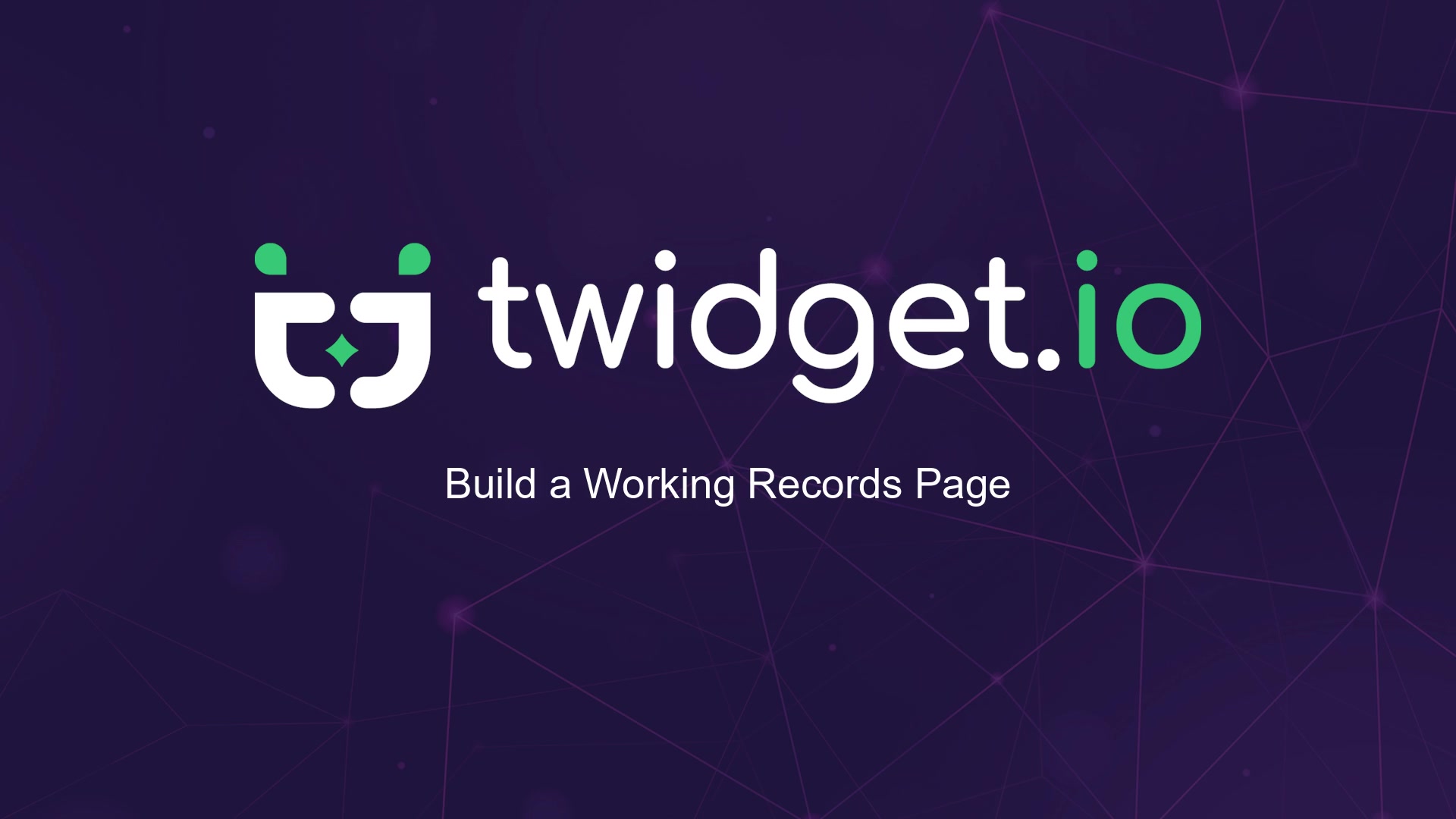 Build a Working Records Page title card